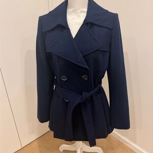 Via Spiga Women's Classic Navy Pea Coat
